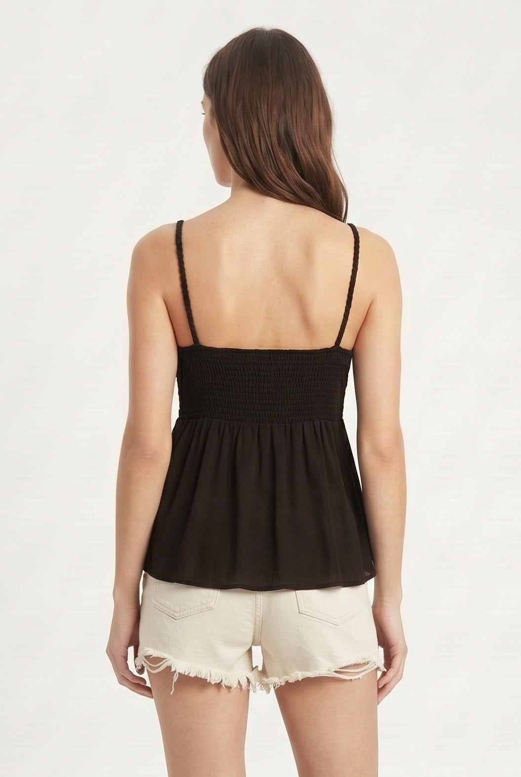 Kadın Zelena Kroşe Askılı Viskon Kahverengi Bluz