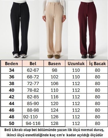 Likra Serisi Lift Süs Dikişli Esnek Antrasit Palazzo Pantolon