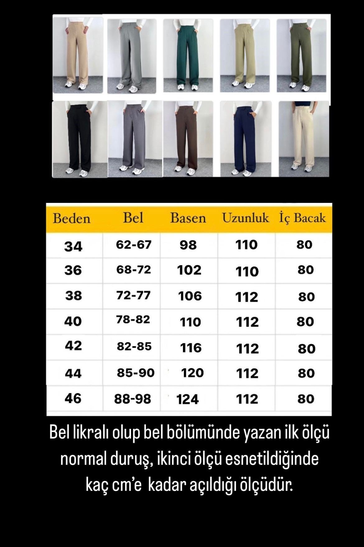 Line Kadın Likralı Cırt Kapama Gri Palazzo Pantolon