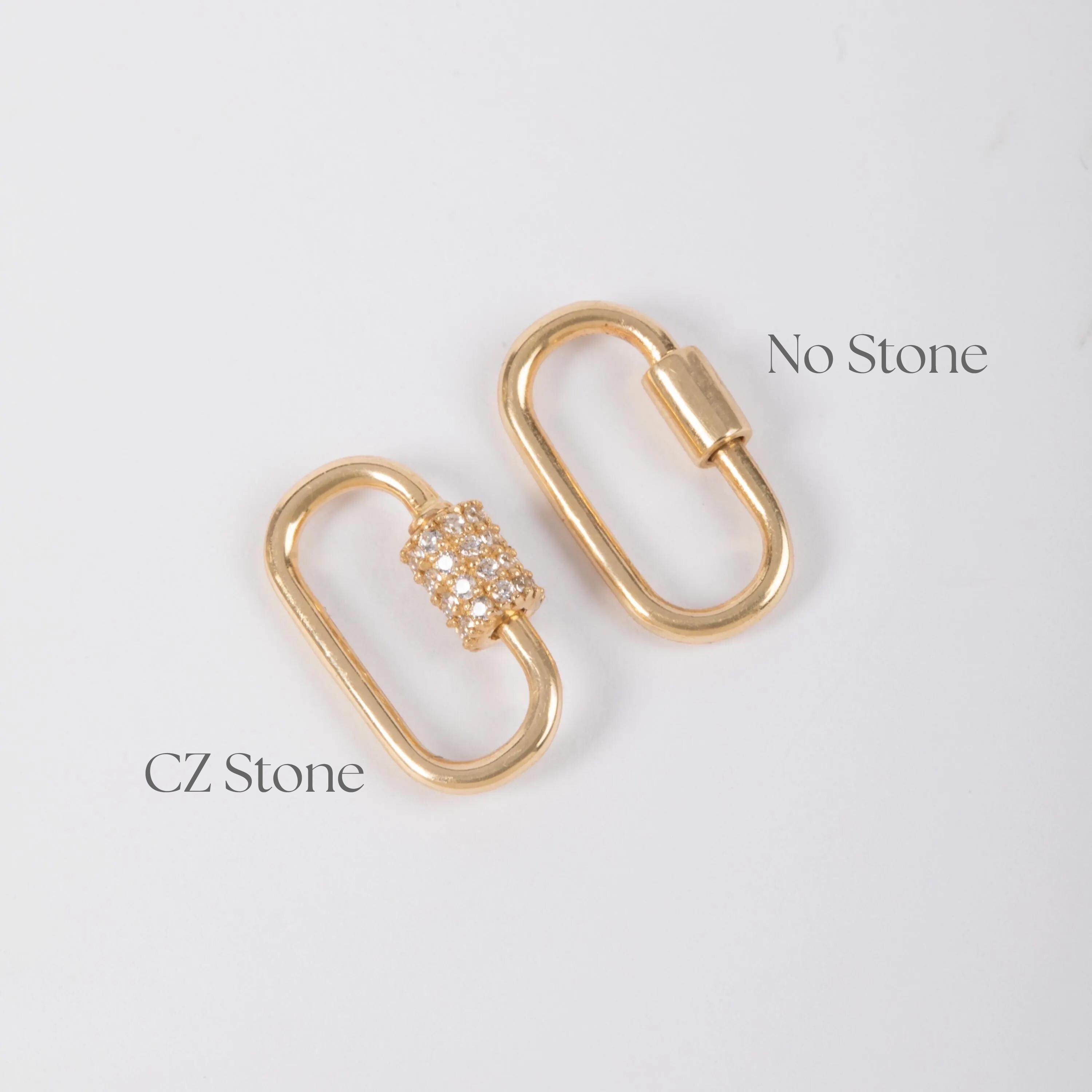 Altın Oval Carabiner Charm Holder - Goldstore