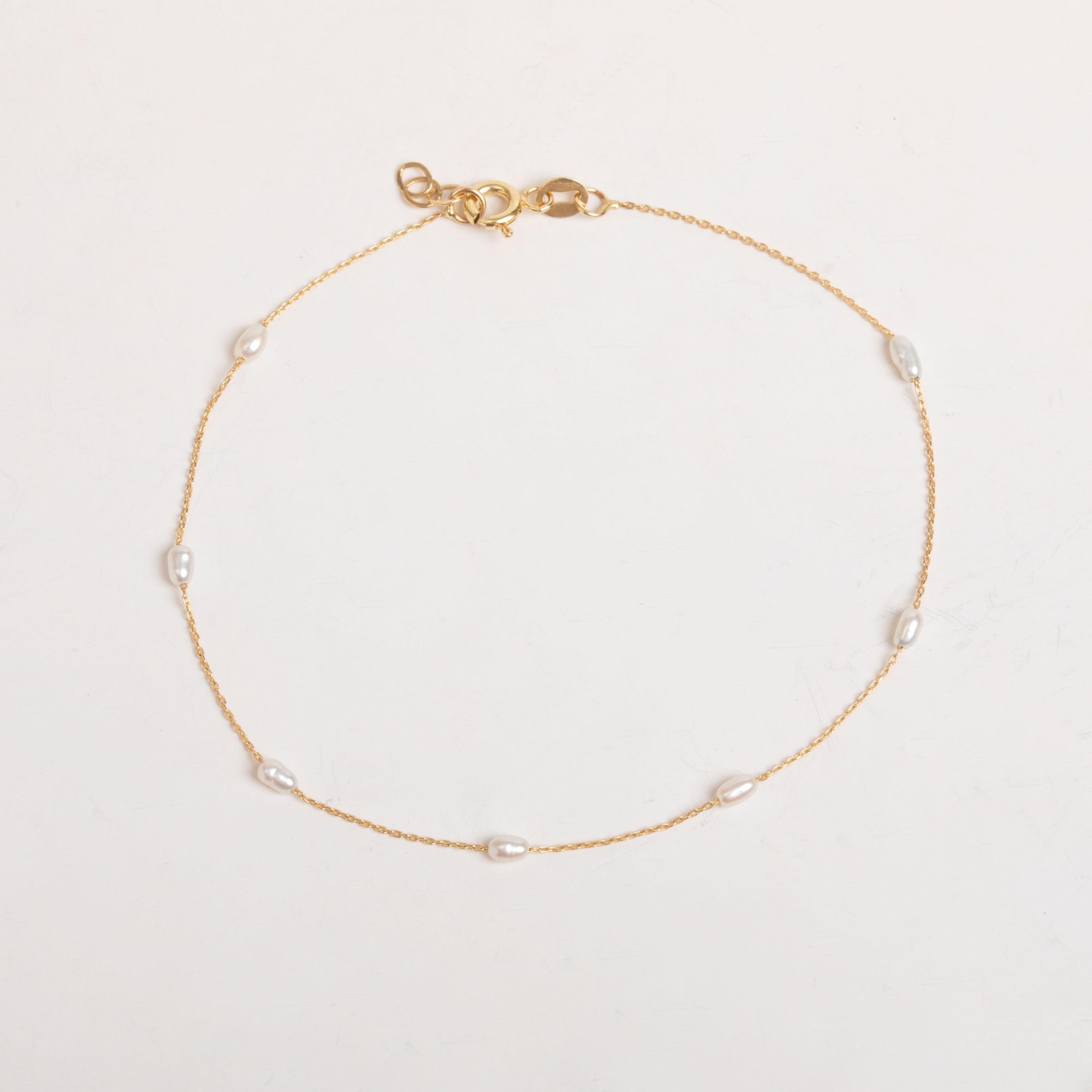 Altın Oval İnci Bileklik - Goldstore