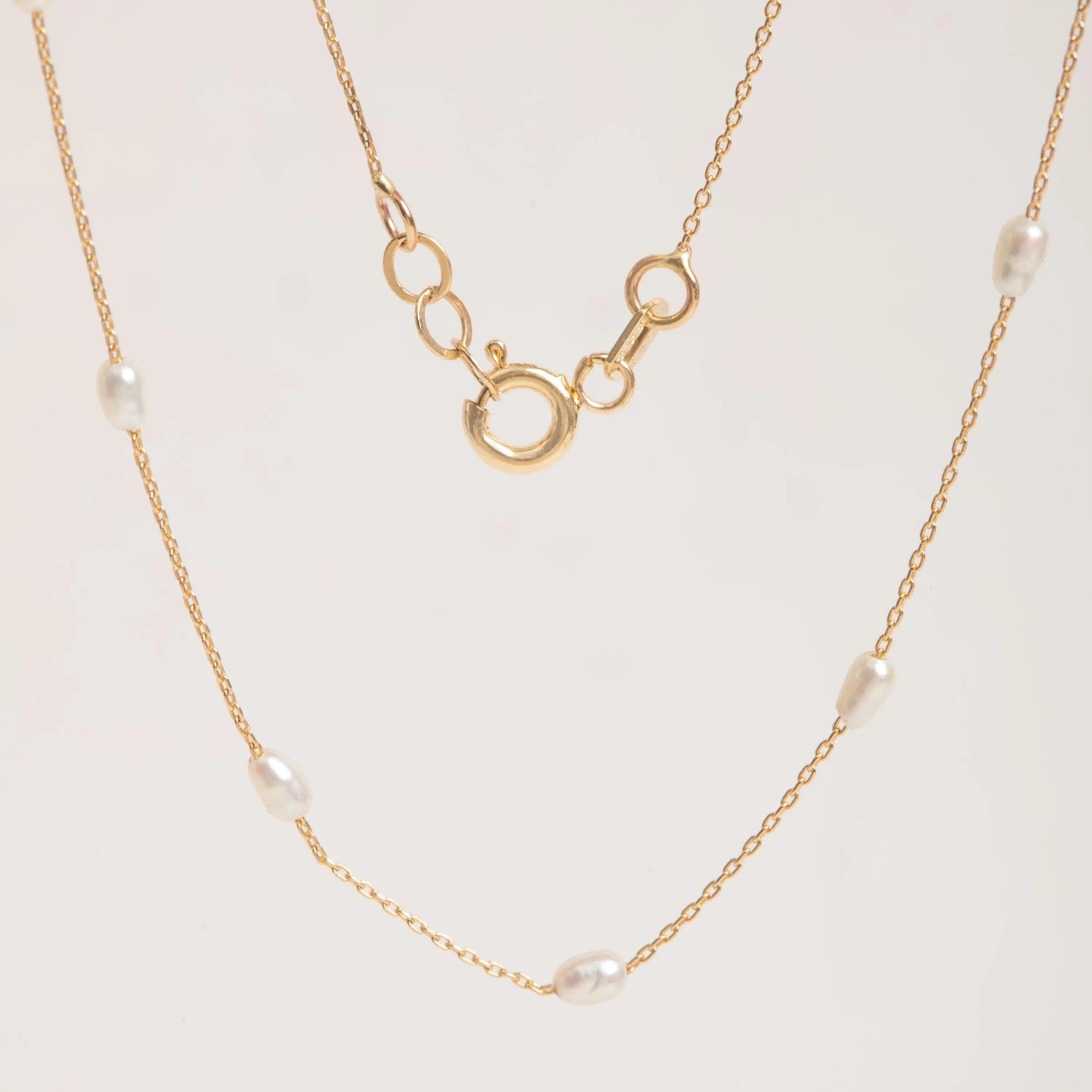 Altın Oval İnci Kolye - Goldstore