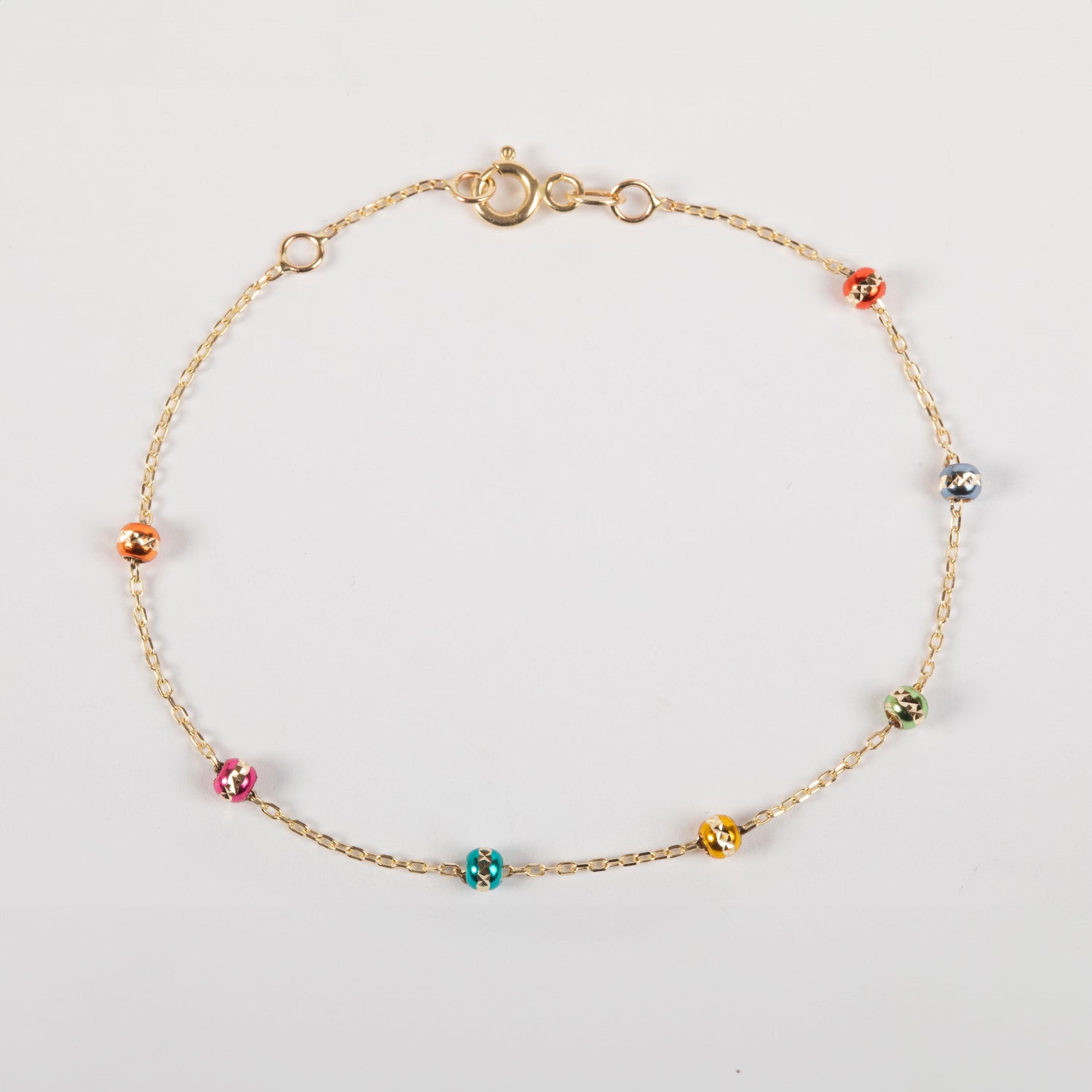 Altın Renkli Boncuk Zincir Bileklik - Goldstore