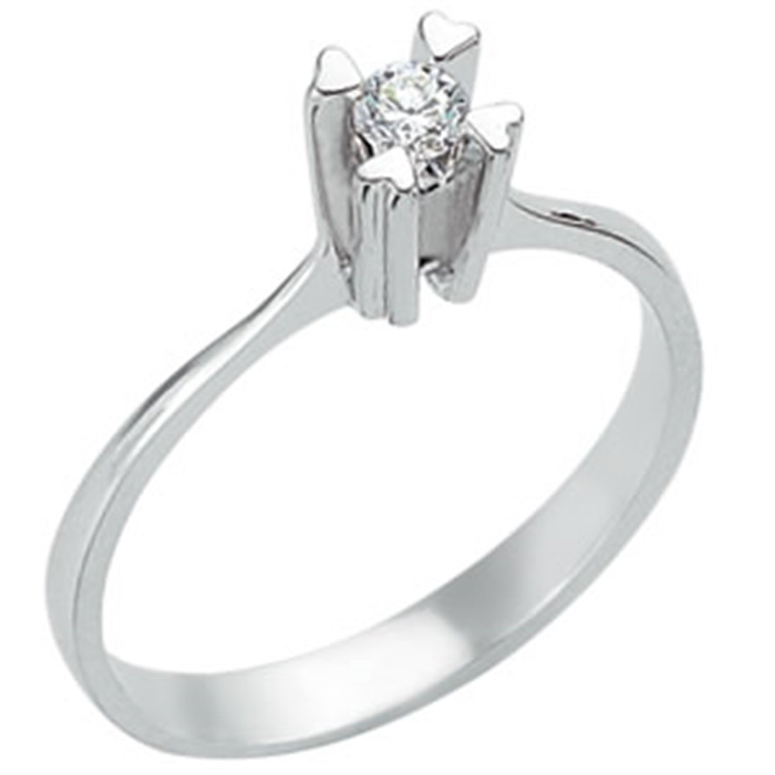 Goldstore-0.11 ct. Pırlanta Kalp Tektaş Yüzük