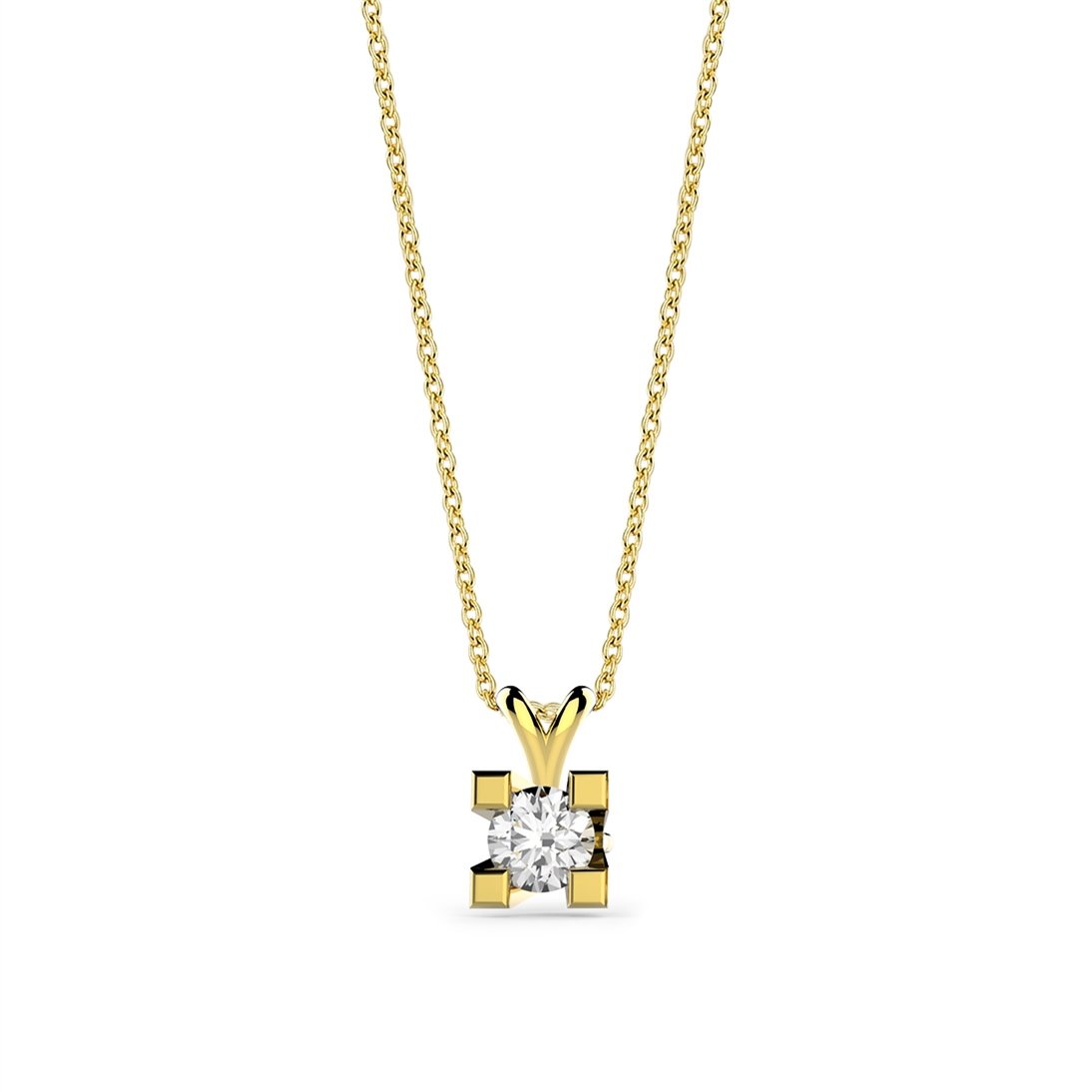 Goldstore-0.15 ct. Pırlanta Tektaş Kolye