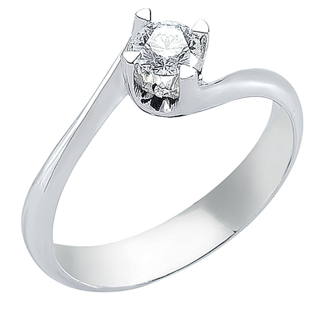 Goldstore-0.3 ct. Pırlanta S Kollu Tektaş Yüzük