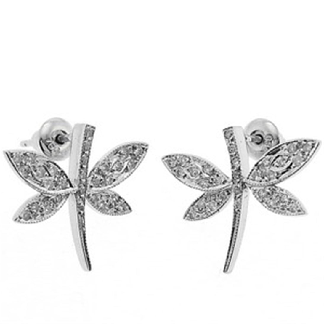 Goldstore-0.36 ct. Pırlanta Kelebek Fantezi Küpe