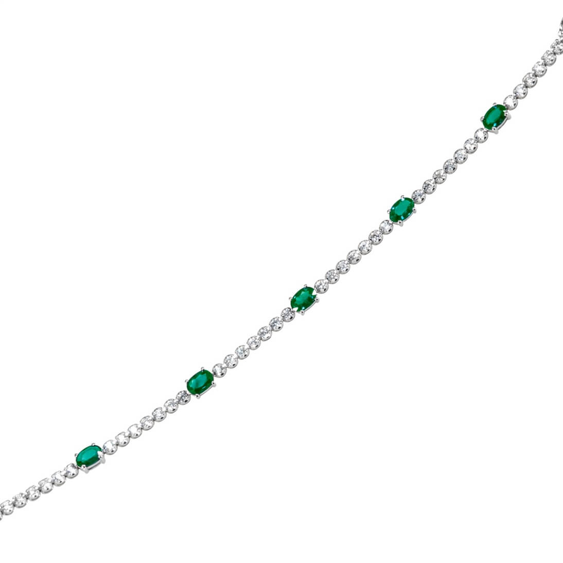 Goldstore-1.22 ct. Pırlanta Zümrüt Su Yolu Bileklik