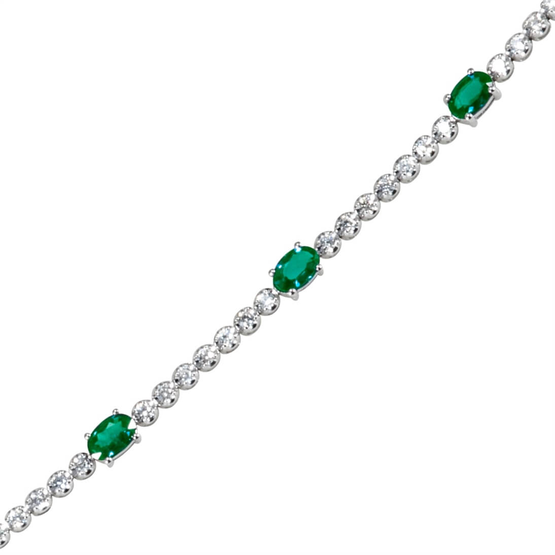 Goldstore-1.22 ct. Pırlanta Zümrüt Su Yolu Bileklik