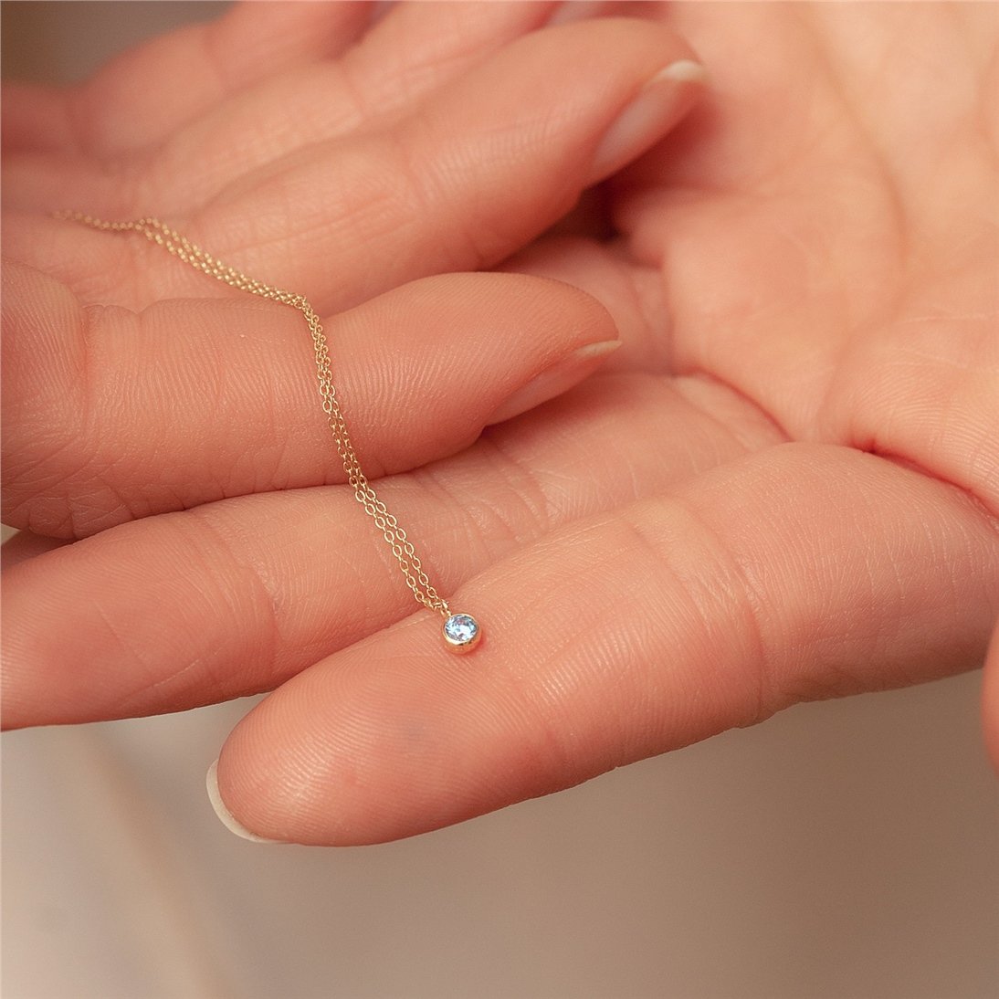 Goldstore-14k 18k Solid Gold Birthstone Bezel Necklace, Dainty Solitaire  Birthstone Gold Necklace, Delicate CZ Birthstone Gold Necklace gift for Her.