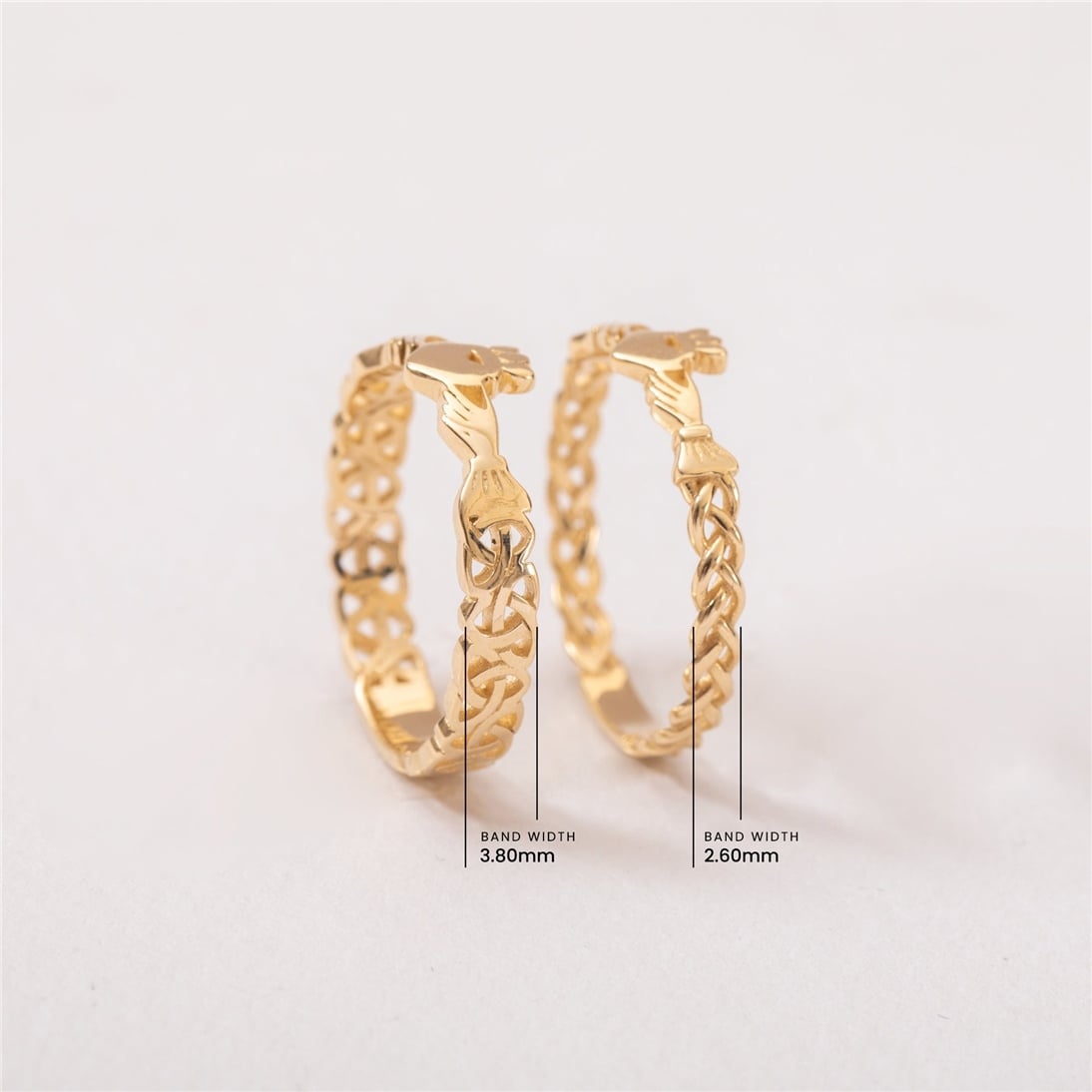 Goldstore-14k 18k  Solid Gold Celtic Claddagh Ring, Claddagh Promise Ring, Infinity Twisted Braided , Vintage Irish Celtic Claddagh Ring, Gift For Her