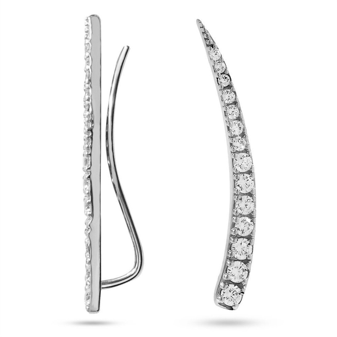 Goldstore-14K 18k Solid Gold Climber Earring, 14K Gold Arch Climber Diamond or Zc Earring, 14k Solid Gold Long Ear Climber, Ear Climbers gift for Her