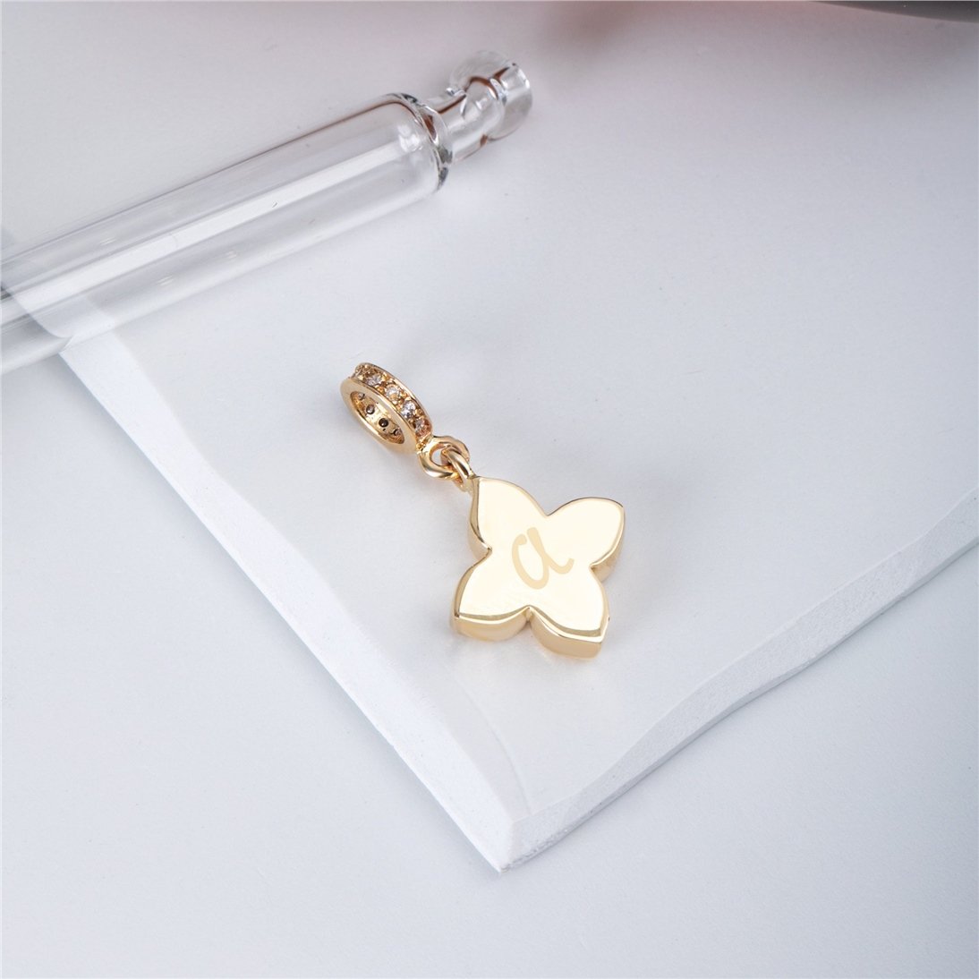 Goldstore-14K 18K Solid Gold Cremation Dogwood Urn Flower Necklace, Real Gold Memorial Hydrangea Pendant, Personalize Cremation Mom Dad Son Ash Holder
