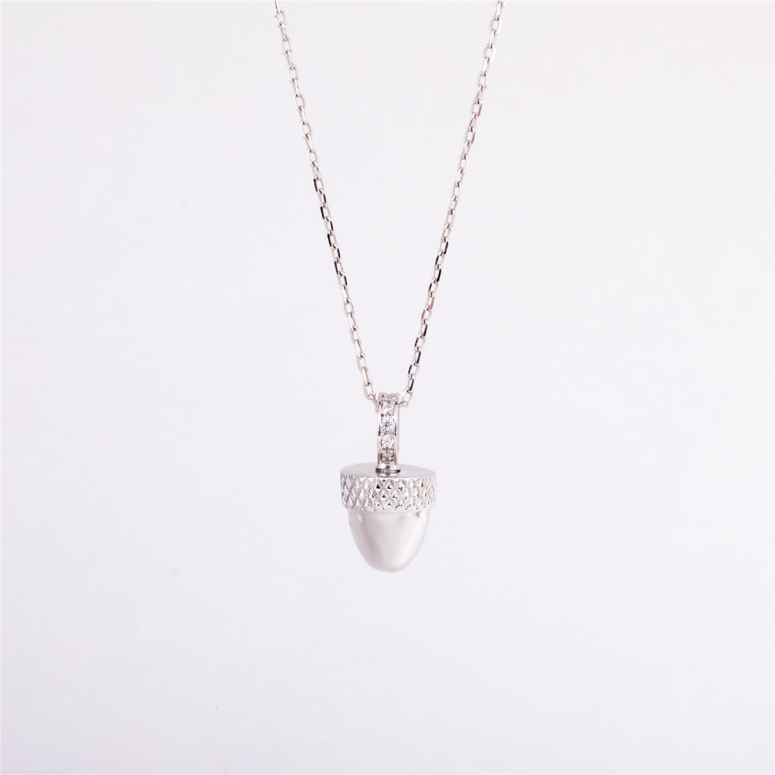 Goldstore-14K 18K Solid Gold Custom Acorn Nut Cremation Urn Necklace, Keepsake Memorial Pendant, Personalized Small Ash Holder, Funeral Necklace