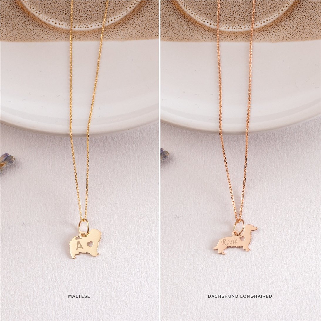 Goldstore-14k 18k Solid Gold Custom Dog Breed Necklace, Cute Animal Lover Pendant, Best Friend Pet Necklace, Animal Jewelry, Dog Lover Jewelry