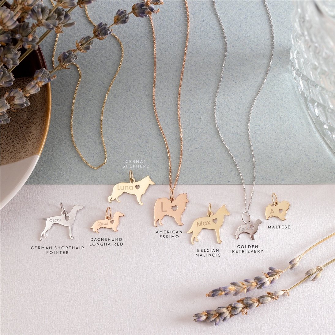 Goldstore-14k 18k Solid Gold Custom Dog Breed Necklace, Cute Animal Lover Pendant, Best Friend Pet Necklace, Animal Jewelry, Dog Lover Jewelry