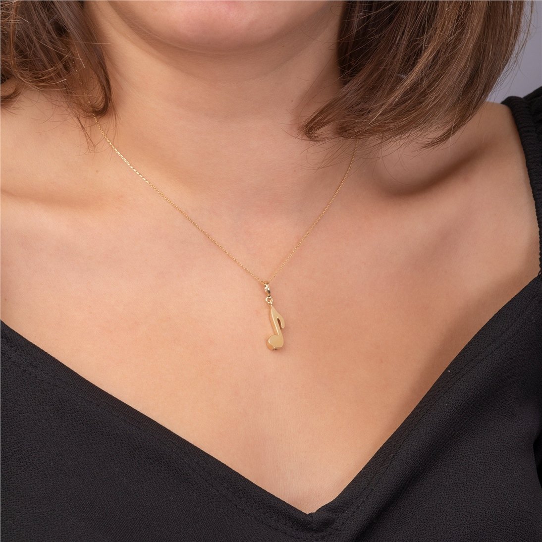 Goldstore-14K 18K Solid Gold Custom Music Note Urn Necklace, Memorial Musician Pendant, Musical Sign Cremation Jewelery, Keepsake Ash Holder Pendant