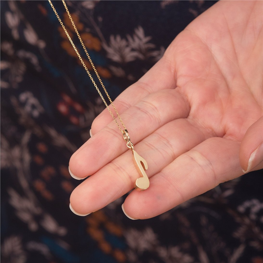 Goldstore-14K 18K Solid Gold Custom Music Note Urn Necklace, Memorial Musician Pendant, Musical Sign Cremation Jewelery, Keepsake Ash Holder Pendant