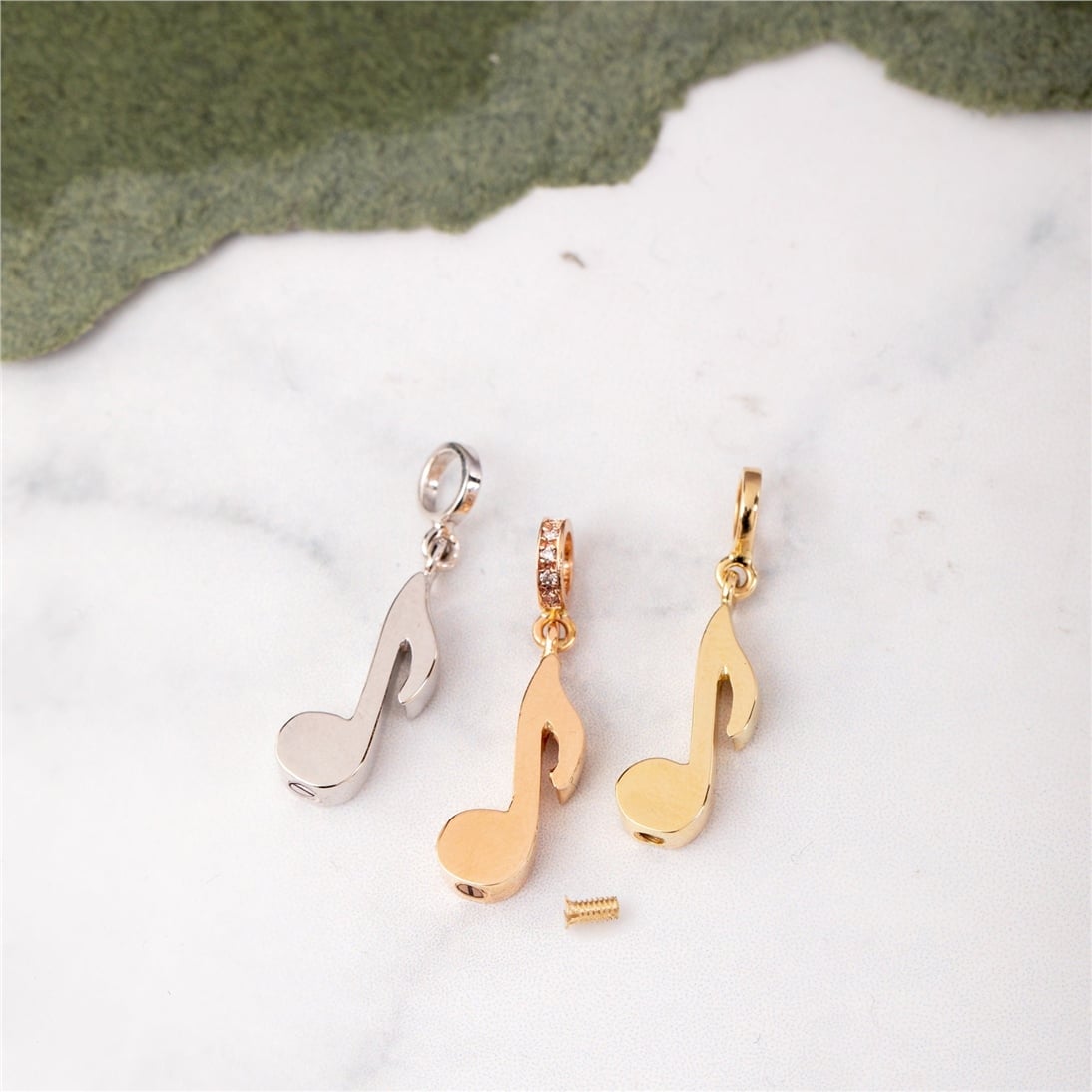 Goldstore-14K 18K Solid Gold Custom Music Note Urn Necklace, Memorial Musician Pendant, Musical Sign Cremation Jewelery, Keepsake Ash Holder Pendant