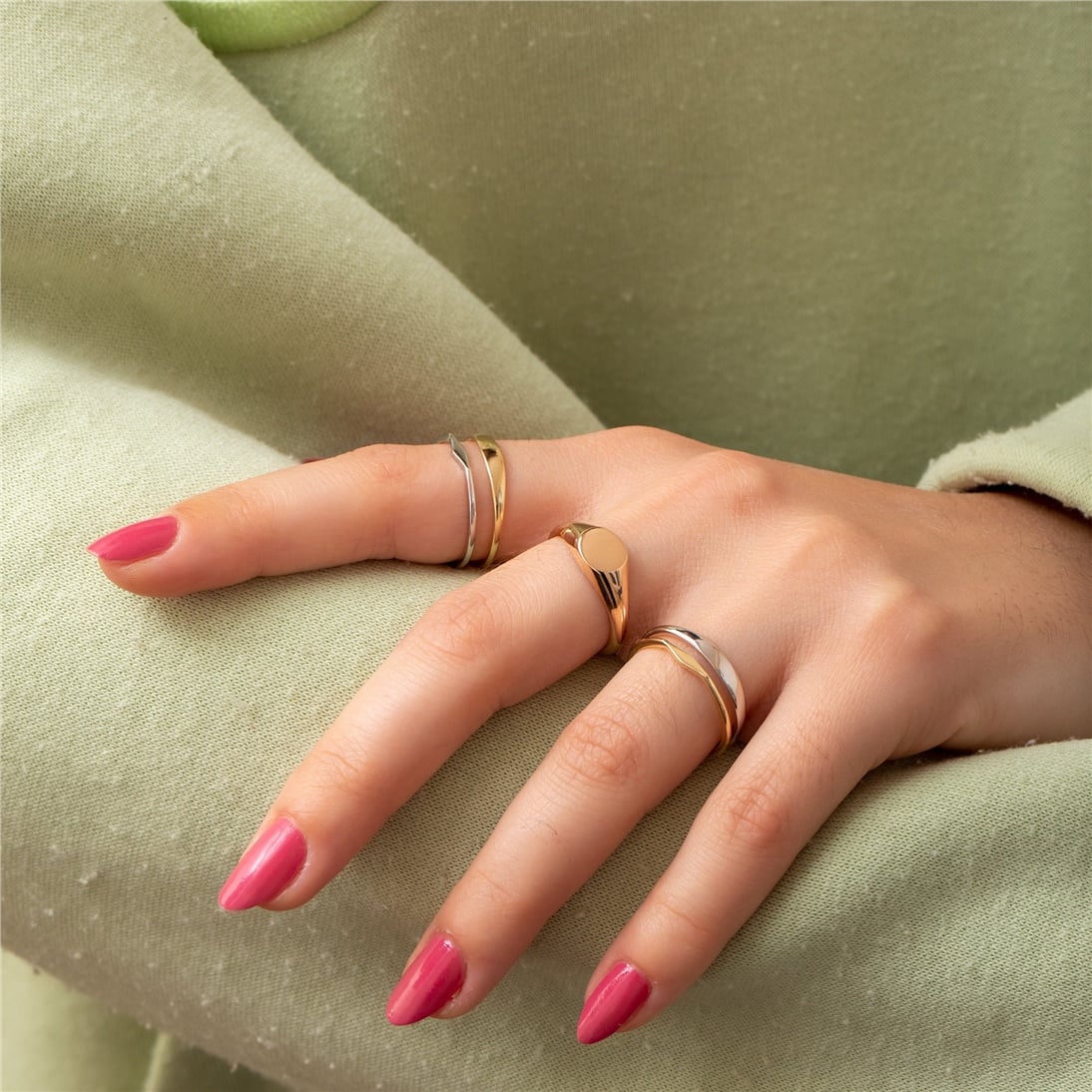 Goldstore-14K 18K Solid Gold Custom Name Ring, Delicate Stacking Ring, Personalized Skinny Ring, Custom Engraved Dainty Baby Name Ring, Mom Gift Ring