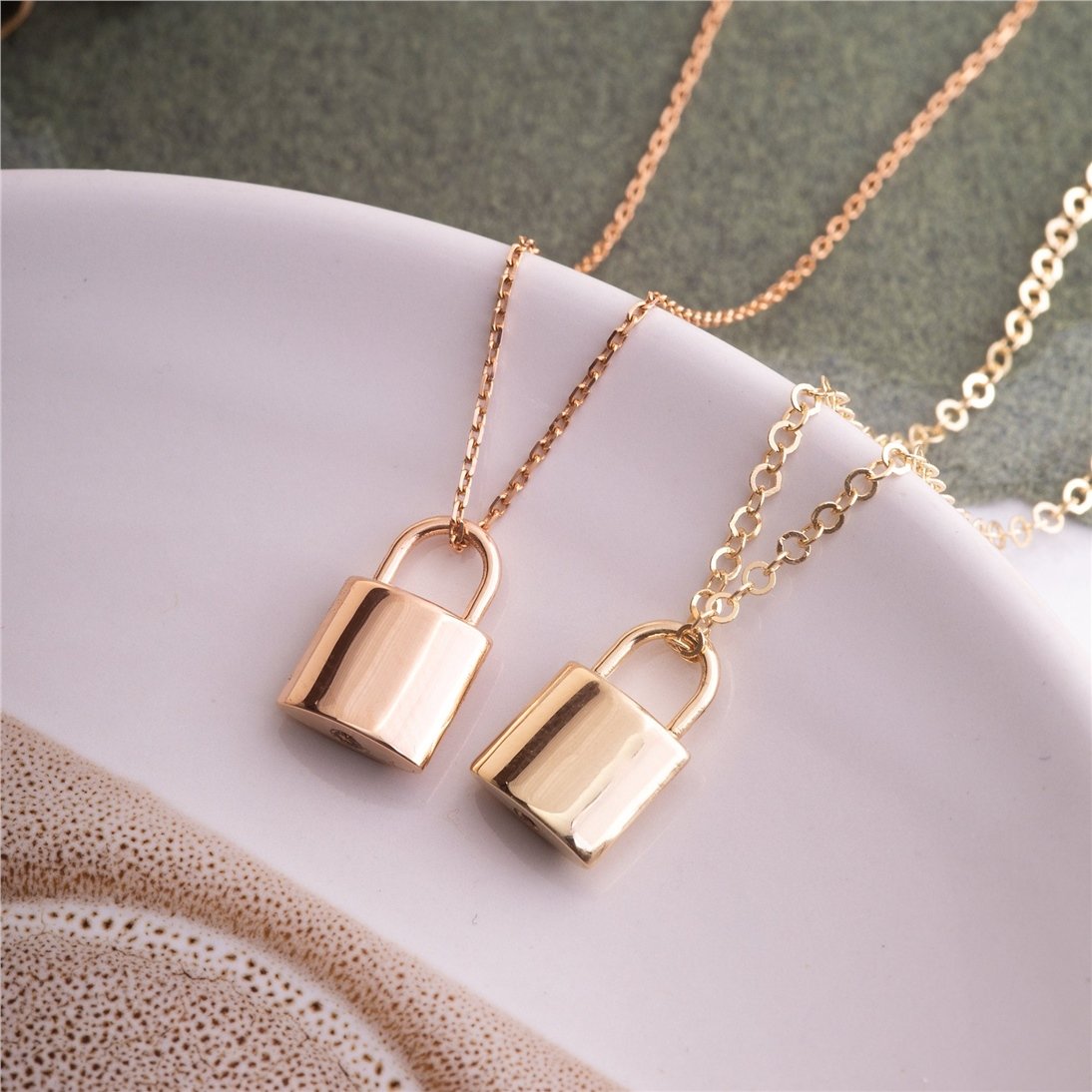 Goldstore-14K 18K Solid Gold Custom Padlock Urn Necklace, Tiny Personlized Memorial Jewelry, Gold Keepsake Pendant,  Cremation Padlock Ash Holder