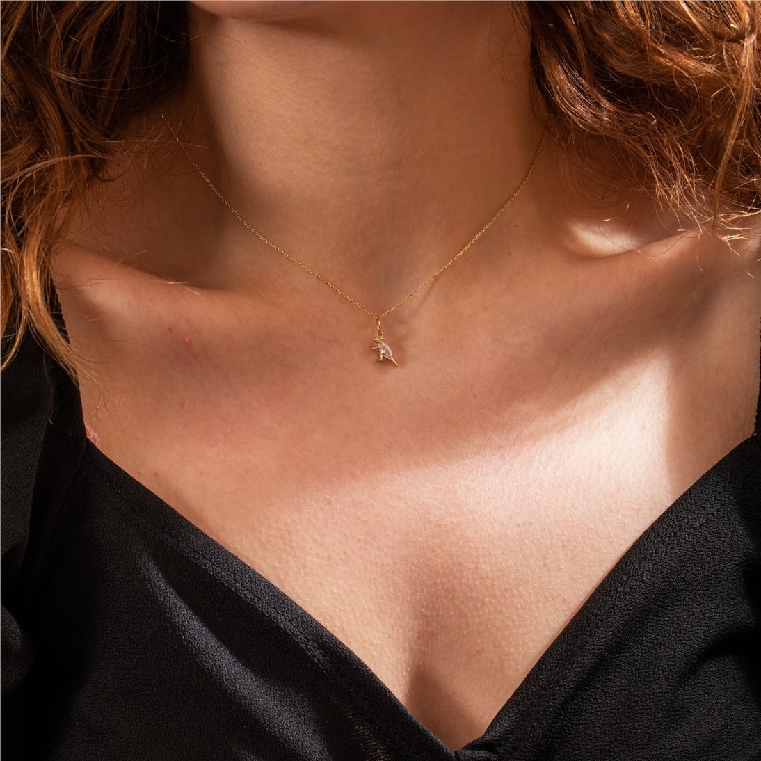 Goldstore-14K 18K Solid Gold Dinosaur Charm Pendant, Triceratops, Stegosaurus, Brachiosaurus With Birthstone, Best Gift For Science Fiction Lover