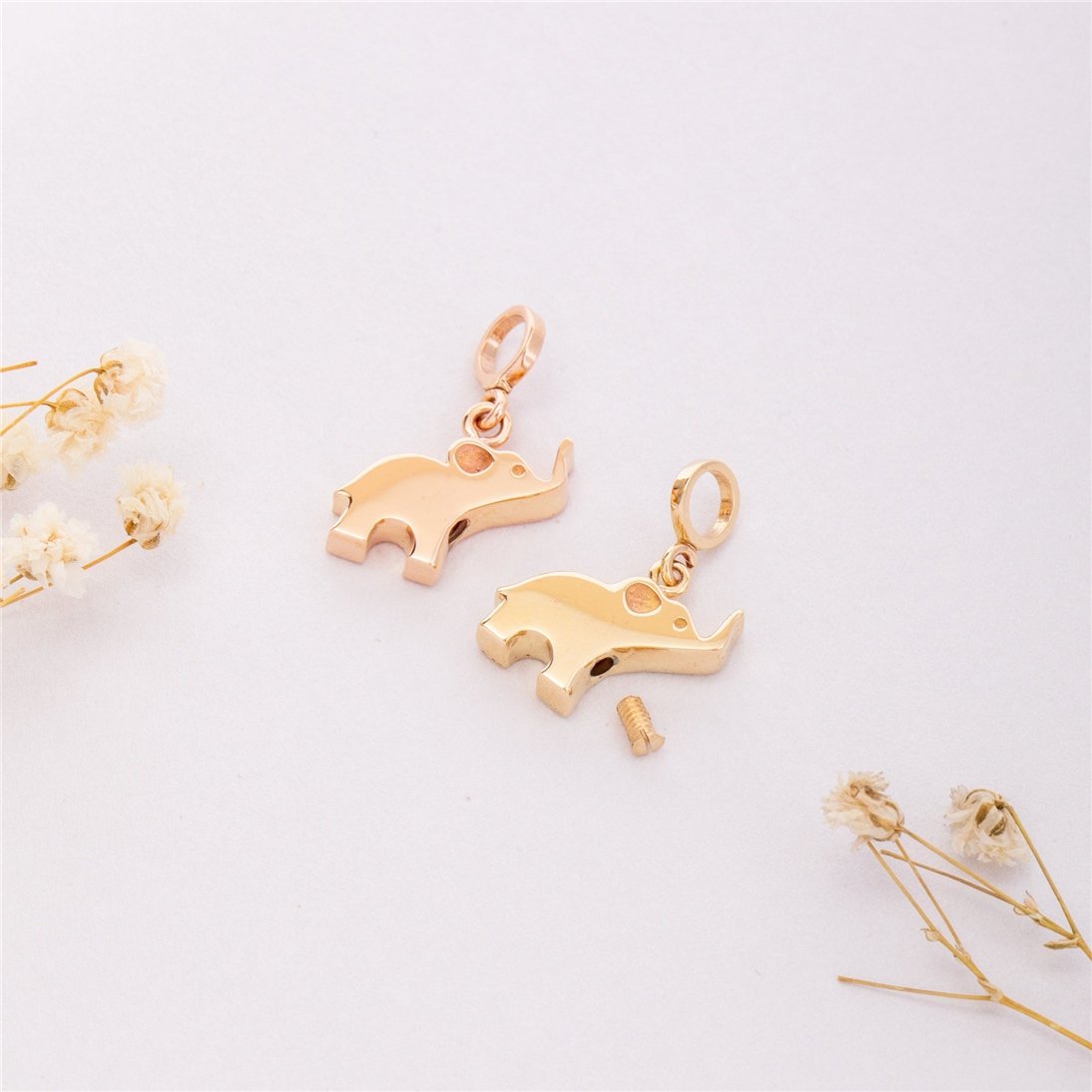 Goldstore-14k 18k Solid Gold Elephant Urn Pendant, Custom Engravable Cremation Urn Necklace, Memorial Keepsake Jewelry, Ashes Holder For Loved Ones