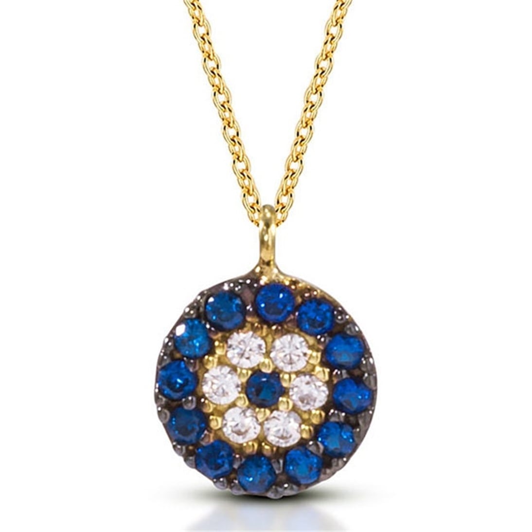 Goldstore-14k 18k Solid Gold Evil Eye Necklace, Cz Evil Eye Dainty Gold Pendant Necklace, Evil Eye Protection Charm Necklace is Gift for Mom Gift Her