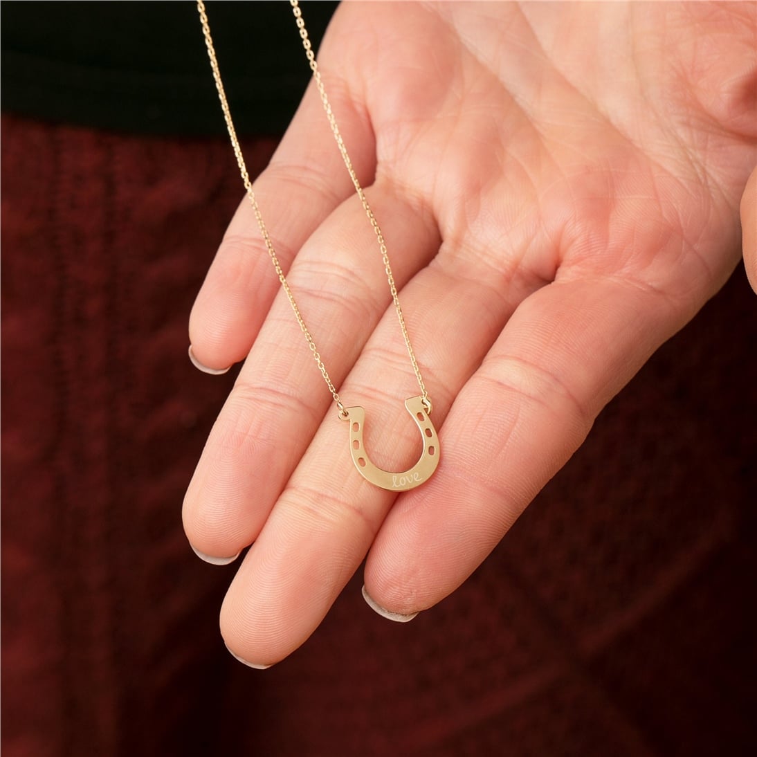 Goldstore-14k 18K Solid Gold Horseshoe Necklace, Real Gold Horseshoe Pendant, Protection & Luck Jewelry, Handmade Minimalist Horseshoe Pendant