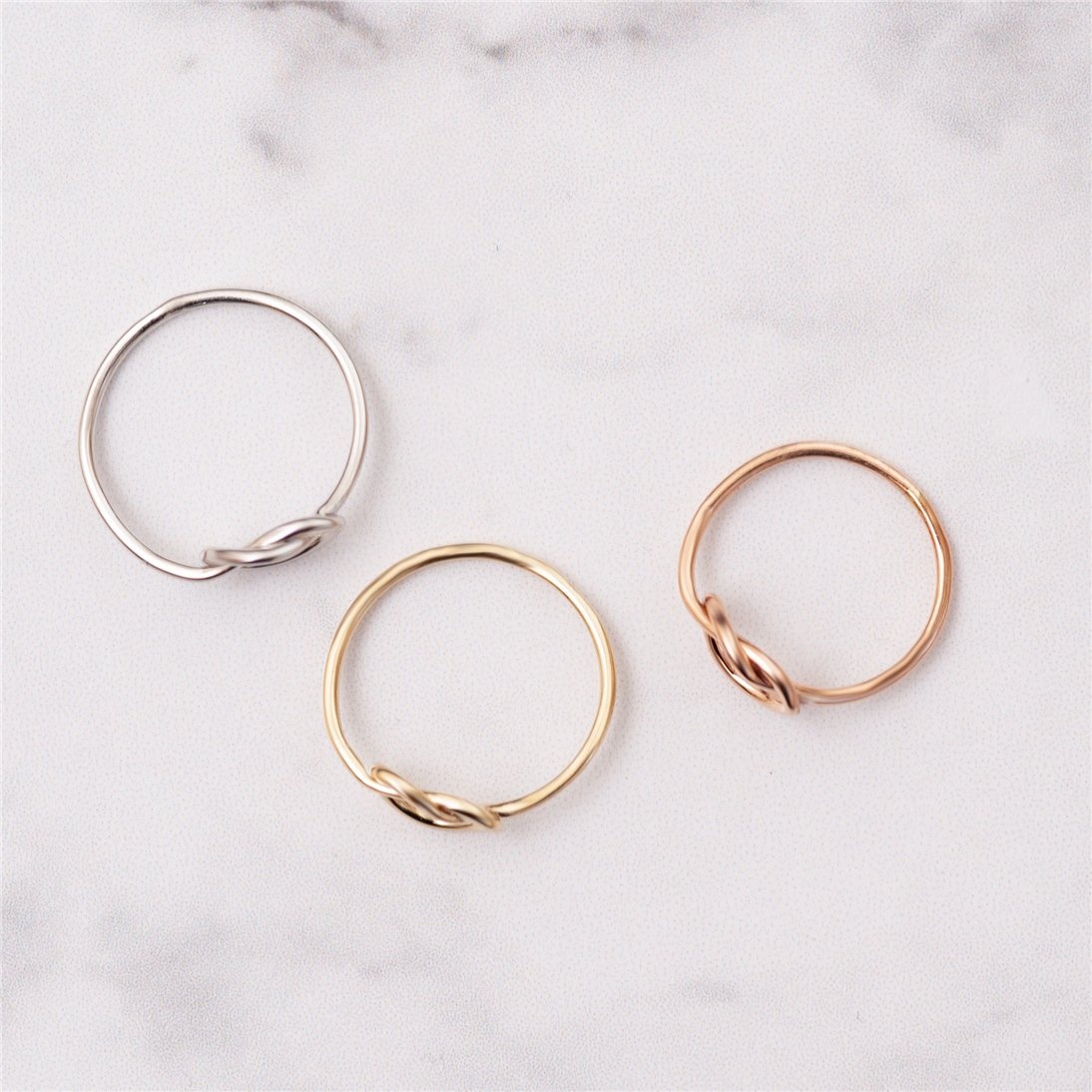 Goldstore-14k 18k Solid Gold Knot Ring, Dainty Promise Ring, Minimalist Infinity Ring, Mother & Sister Jewelery, Forever Unity Rings, Birdesmaid Gift