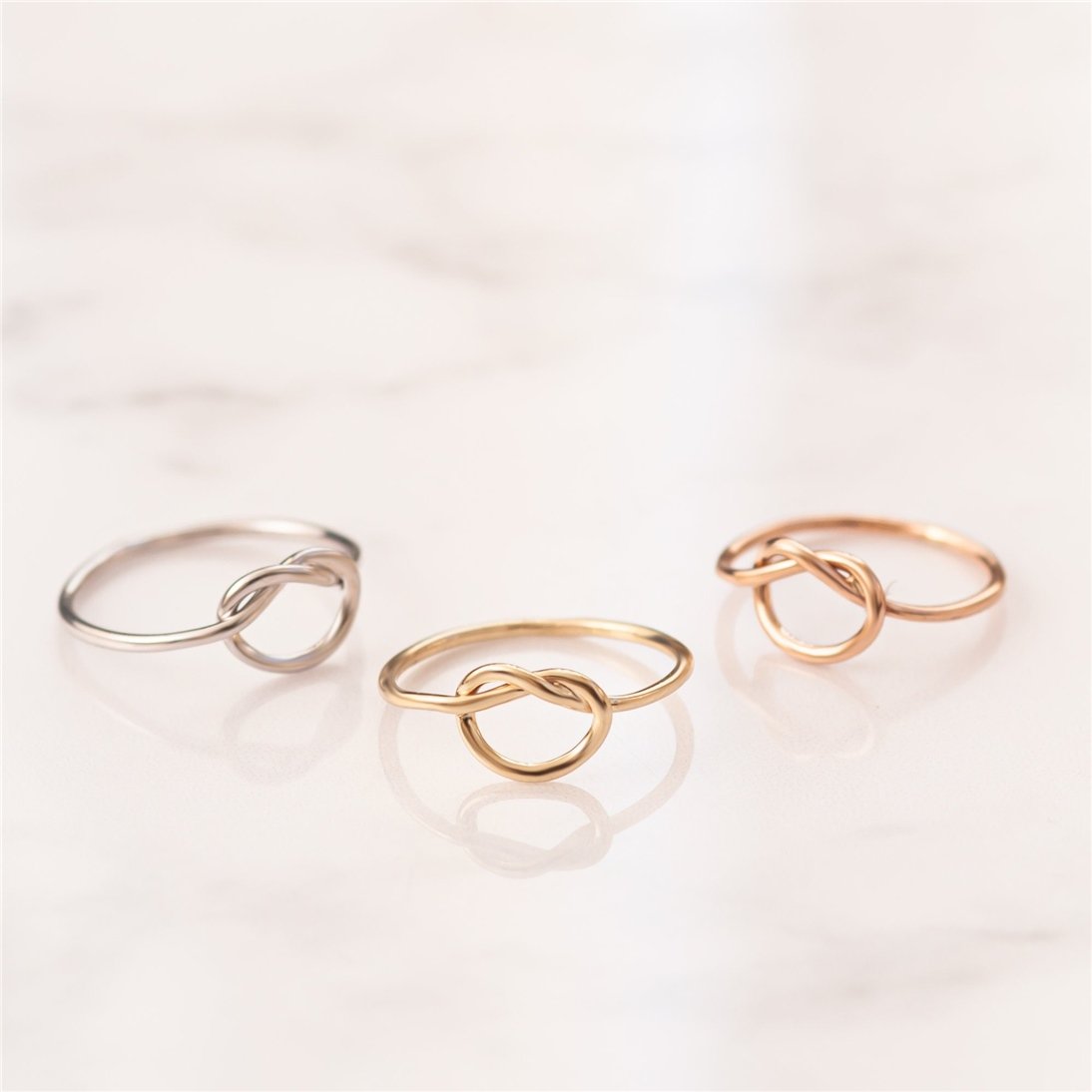 Goldstore-14k 18k Solid Gold Knot Ring, Dainty Promise Ring, Minimalist Infinity Ring, Mother & Sister Jewelery, Forever Unity Rings, Birdesmaid Gift