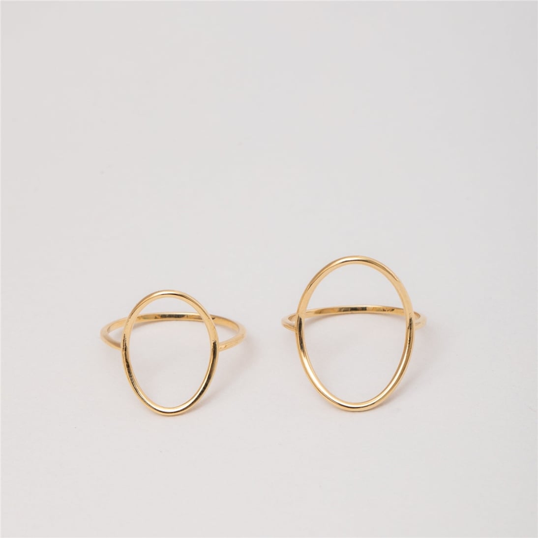 Goldstore-14K 18K Solid Gold Simple O Ring, Open Circle Ring, Dainty Oval Gold Ring, Stylish Big Circle Ring, Geometric Ring, Gift for Her