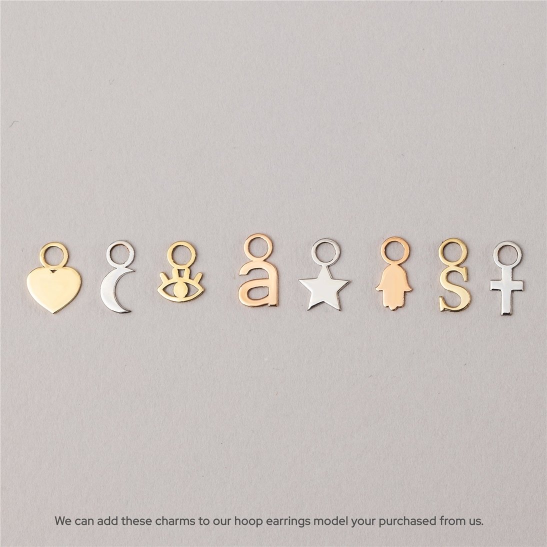 Goldstore-14K 18K Solid Gold Small Tiny Charms For Hoop Earrings, Dainty Everyday Gold Figures For Earrings, Custom Handmade Charms, Cute Gift For Her