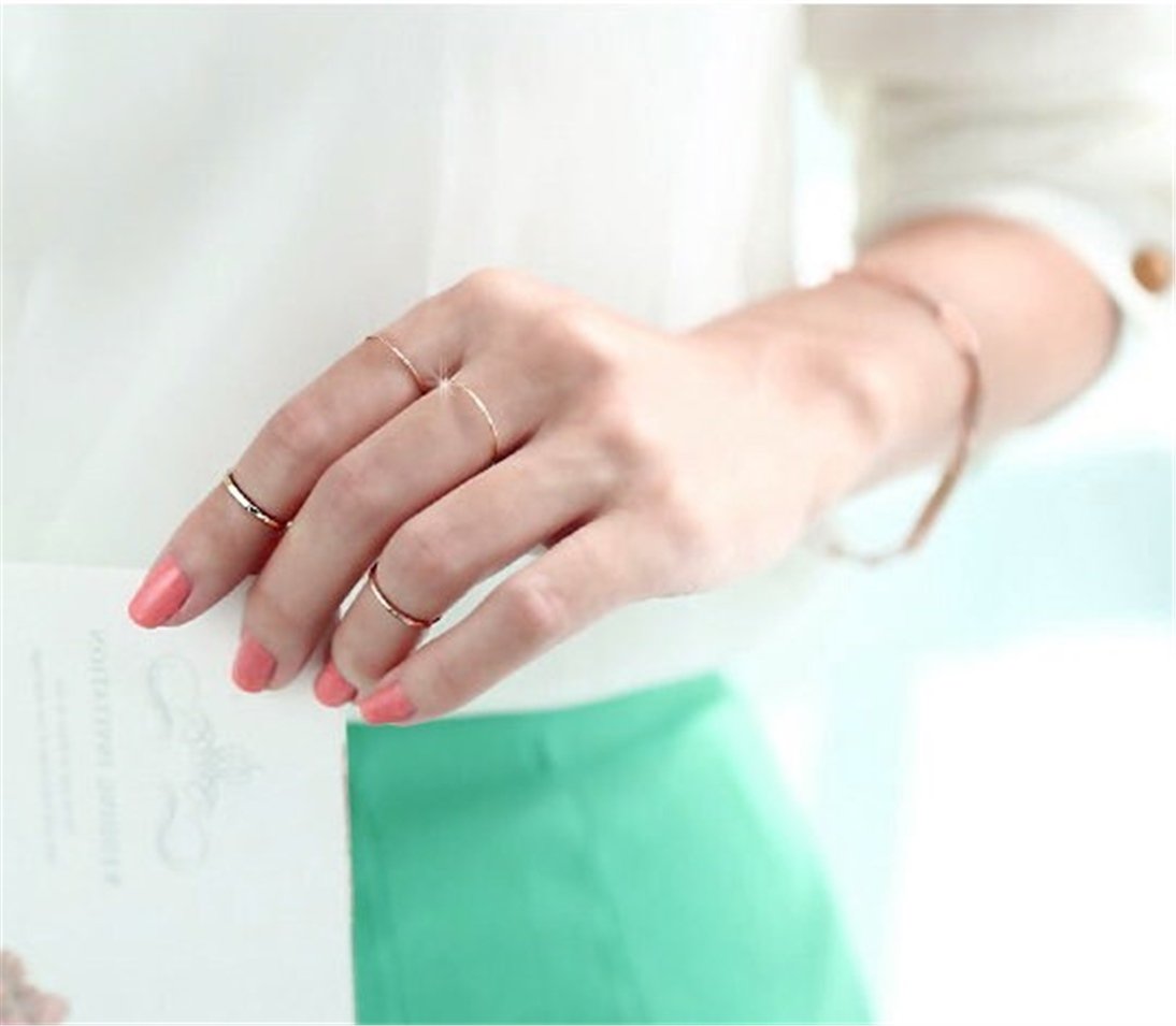 Goldstore-14K 18K Solid Thin Gold Band Ring, Solid Gold Smooth Band Ring, Single Double Triple Tiny Solid Gold Stacking Ring, Tiny Gold Knuckle Ring.