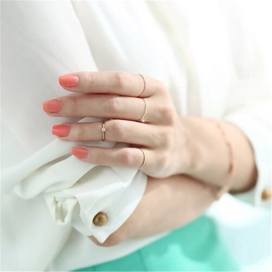 Goldstore-14K 18K Solid Thin Gold Band Ring, Solid Gold Smooth Band Ring, Single Double Triple Tiny Solid Gold Stacking Ring, Tiny Gold Knuckle Ring.