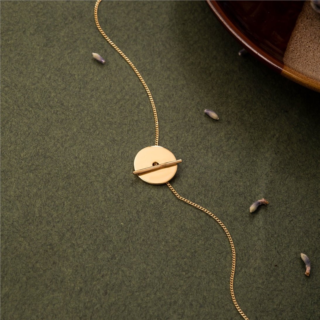 Goldstore-14K Real Solid Gold Personalized Disc and Bar Bracelet, Custom Name Date Engraved Disc Gold Bracelet, Disk Tag Bracelet Gift for Mom For Her