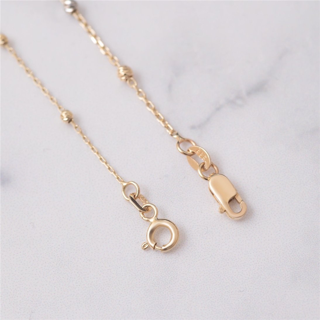 Goldstore-14k Solid Beaded Satellite Bracelet, Yellow 14k Real Gold Round Ball Dainty Bracelet is Great Gift For Her, Gift For Mom & Graduation Gift