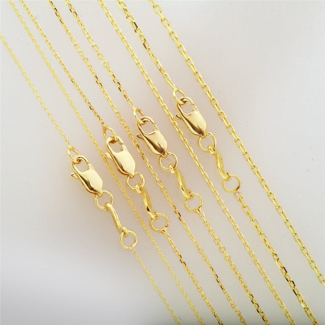 Goldstore-14k Solid Cable Chain, Real Gold Cable Chain Spring Ring Closure, Gold Tiny Chain Lobster Closure is Mothers Day Gift Valentine's Gift.