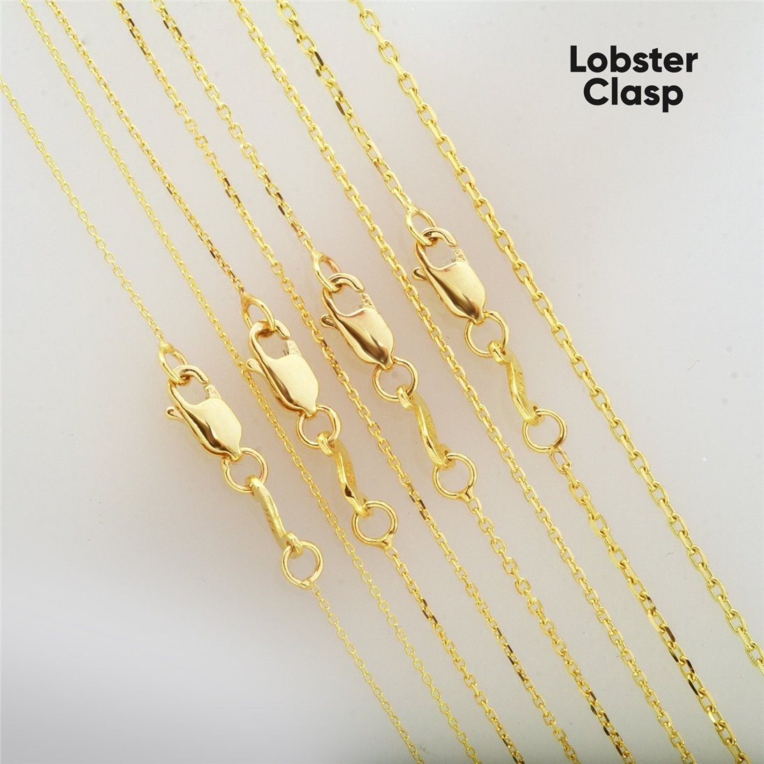 Goldstore-14k Solid Cable Chain, Real Gold Cable Chain Spring Ring Closure, Gold Tiny Chain Lobster Closure is Mothers Day Gift Valentine's Gift.