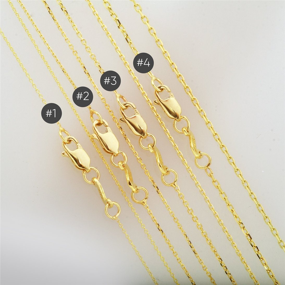 Goldstore-14k Solid Cable Chain, Real Gold Cable Chain Spring Ring Closure, Gold Tiny Chain Lobster Closure is Mothers Day Gift Valentine's Gift.