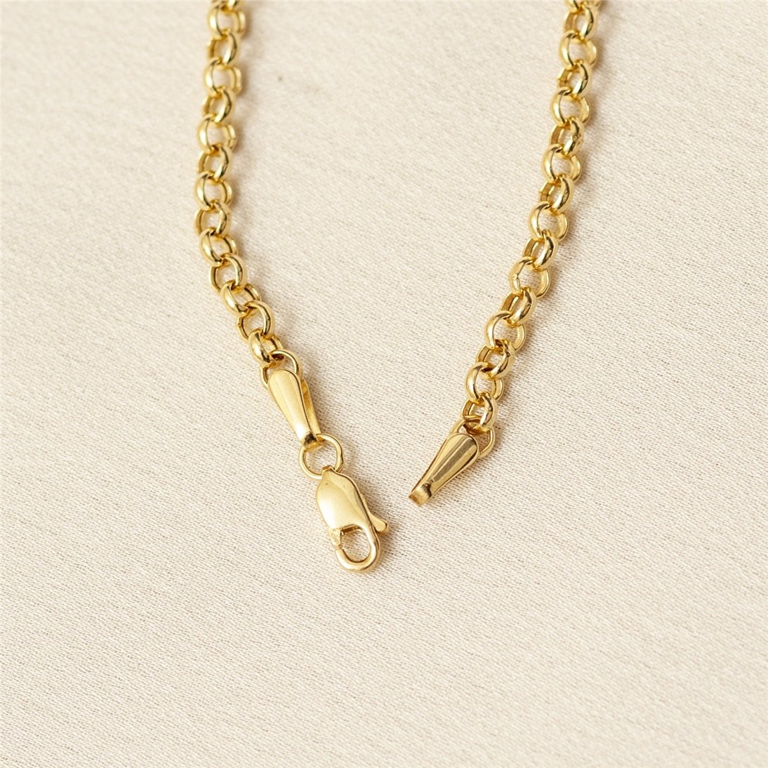 Goldstore-14K Solid Gold 2 Sided Hamsa Bracelet, Elegant Fatima Hand Rolo Chain Gold Bracelet, Gold Evil Eye Protection Bracelet Great Gift For Her.