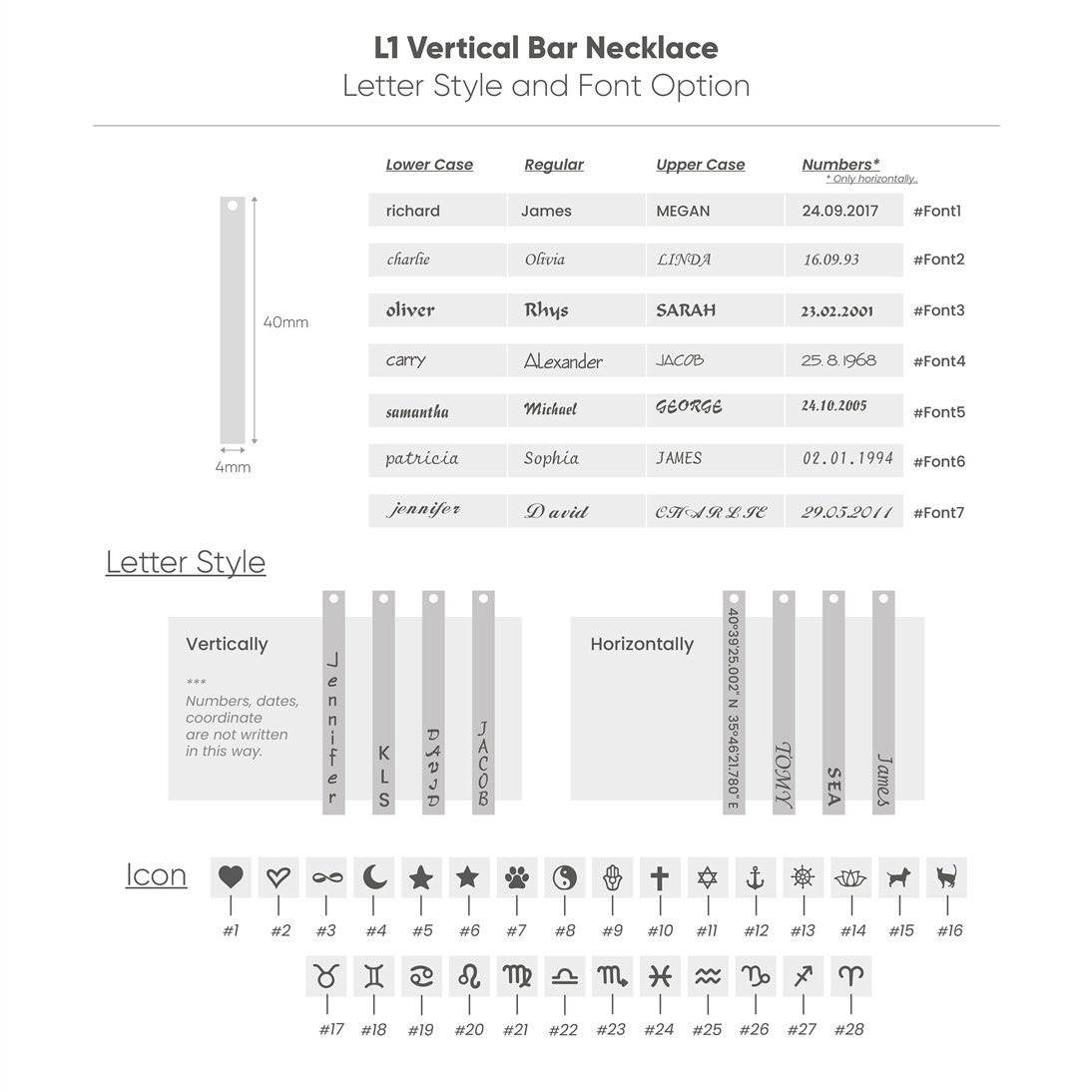 Goldstore-14k Solid Gold Custom Name Vertical Bar Necklace, Elegant Personalized Name Bar Necklace is a Great Gift For Her. Valentine's Gift