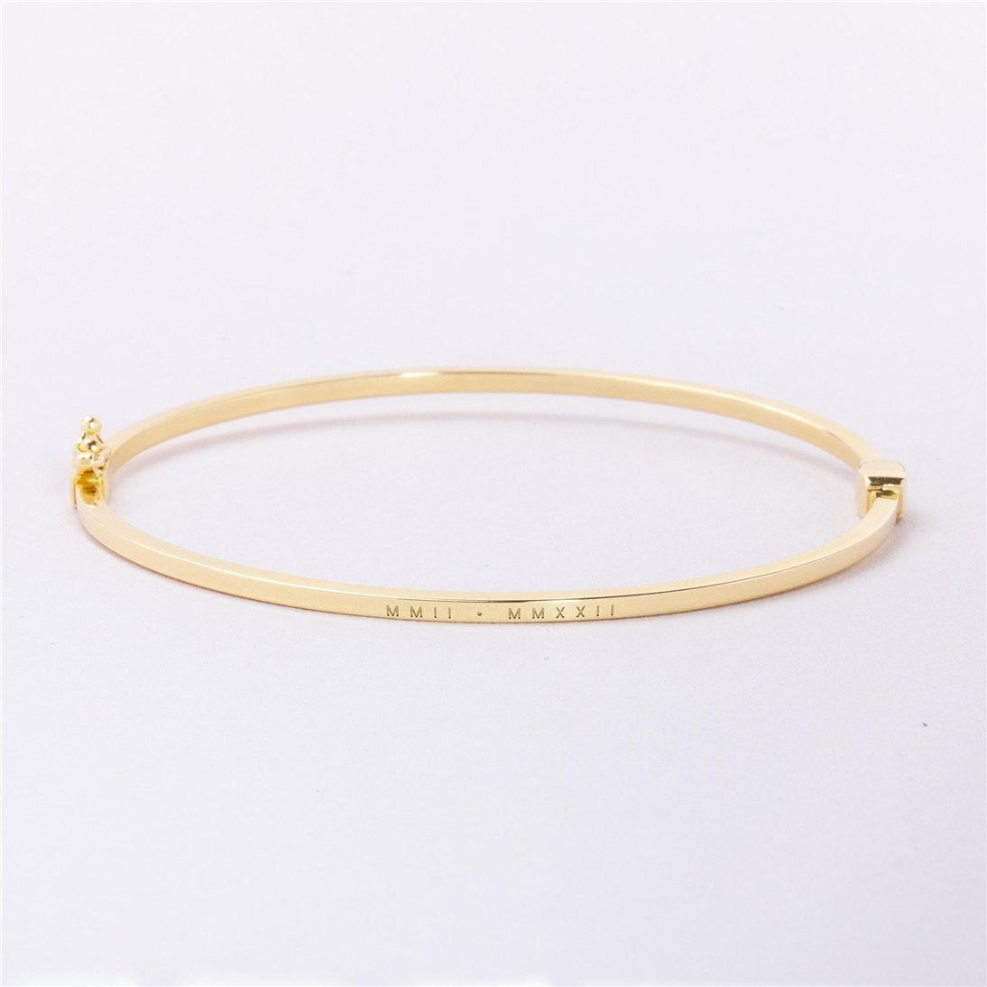 Goldstore-14K Solid Gold Dainty Hinged Bracelet, Plain Gold Bangle Bracelet, Hinged 2 mm Wide Bangle, Simple Stacking Gold Cuff, Thin Gold Bracelet
