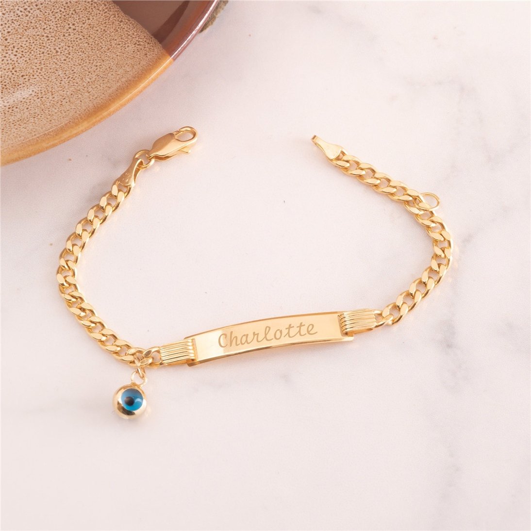 Goldstore-14K Solid Gold Evil Eye Charm, Dainty Evil Eye Charm For Necklace & Bracelet, Small Protective Evil Eye Charm To Customize Your Jewelry