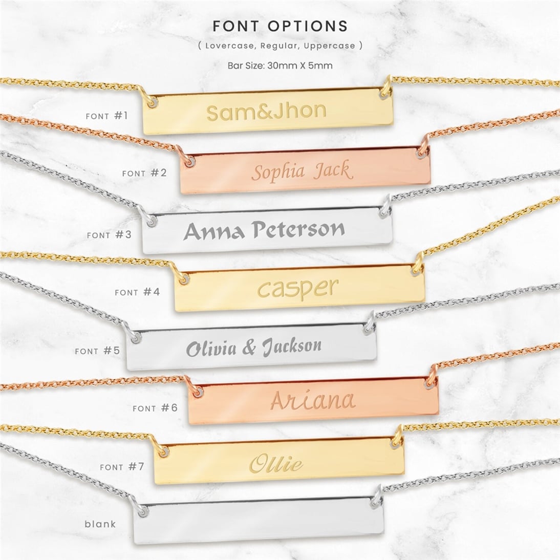 Goldstore-14k Solid Gold Personalized Name Bar Necklace, Dainty Family Bar Necklace is Available for Name Coordinate Date or Handwriting Names