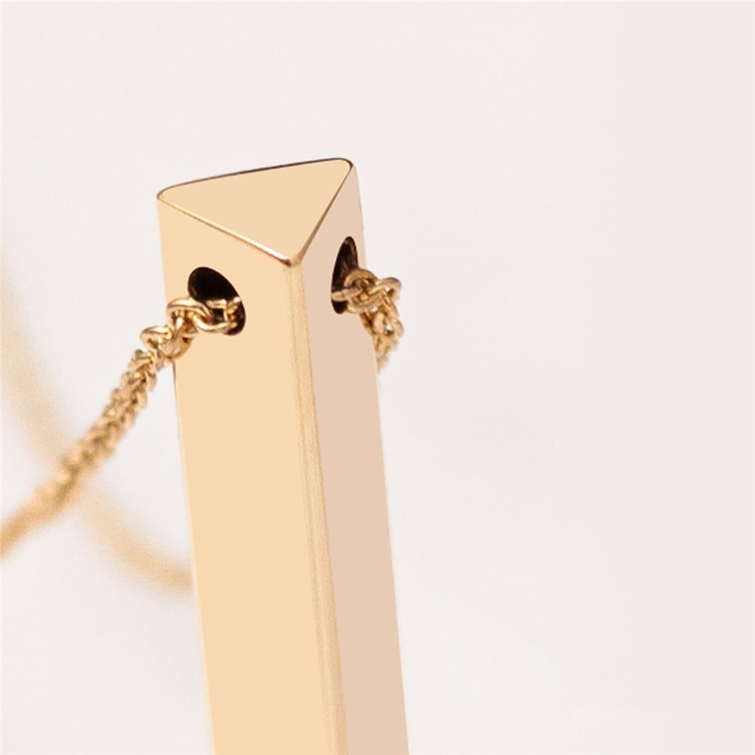 Goldstore-14K Solid Gold Personalized Triangle Bar Necklace, Three Sided Name Coordinate Necklace, Engrave Name Date Bar Necklace is a Bridesmaid Gift