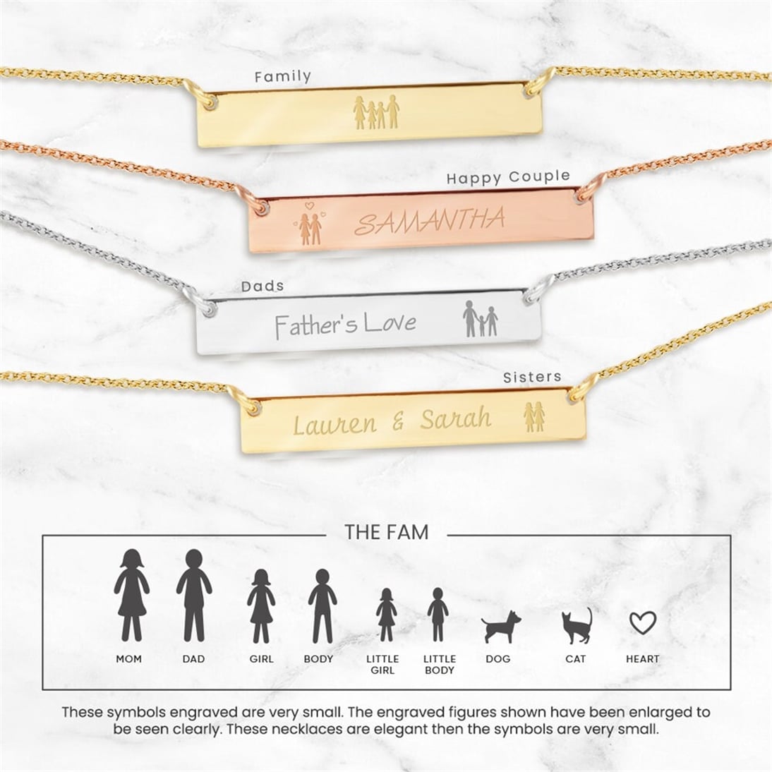 Goldstore-14k Solid Gold Personalized Name Bar Necklace, Dainty Family Bar Necklace is Available for Name Coordinate Date or Handwriting Names