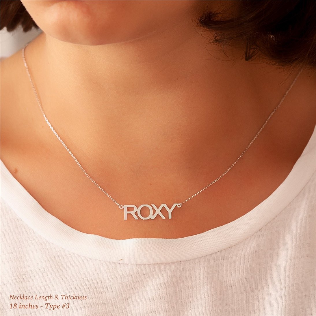 Goldstore-14k Solid Gold Personalized Name Necklace, Solid Gold Custom Name Necklace is Gift For Mom, Gold Nameplate Necklace Mother's Day Gift.