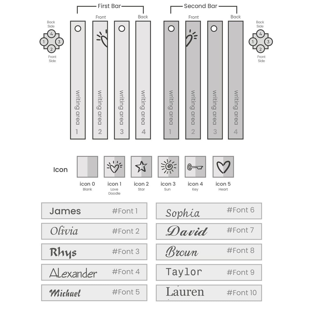 Goldstore-14K Solid Gold Vertical 3D Bar Necklace, Personalized Gold Bff Necklace, 2 Bars Name Necklace, Custom Name Bar Necklace Gift for Her