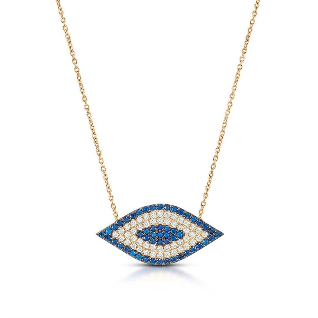 Goldstore-14k Solid Yellow Gold Evil Eye Necklace